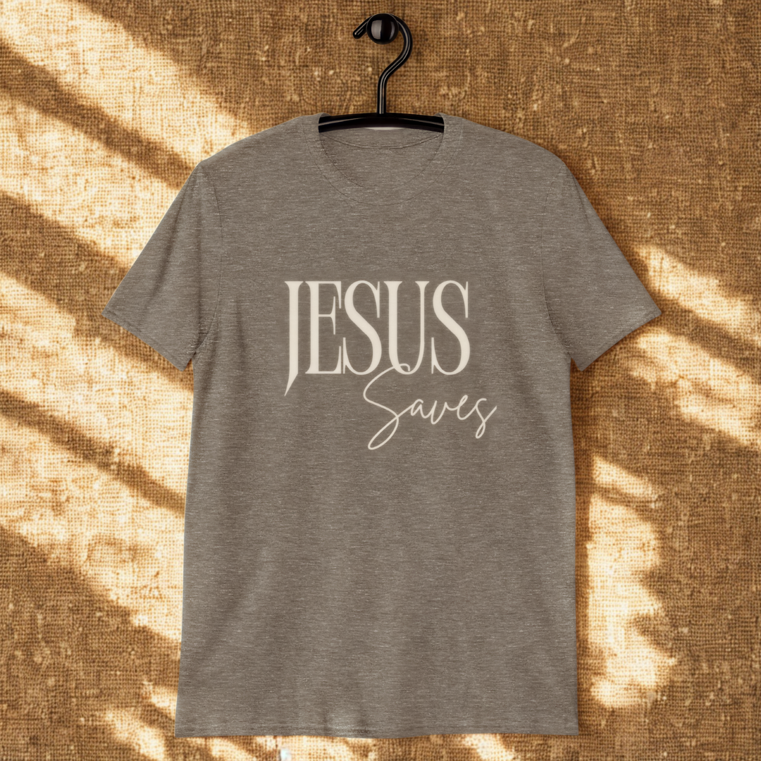 Jesus Saves T-Shirt | Christian Faith Apparel | Religious Graphic Tee